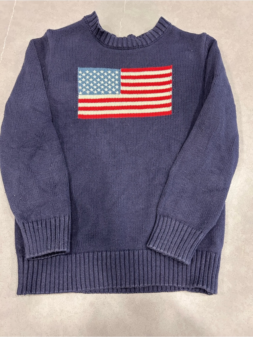 Hope and Henry Navy American Flag Knit Sweater size xs